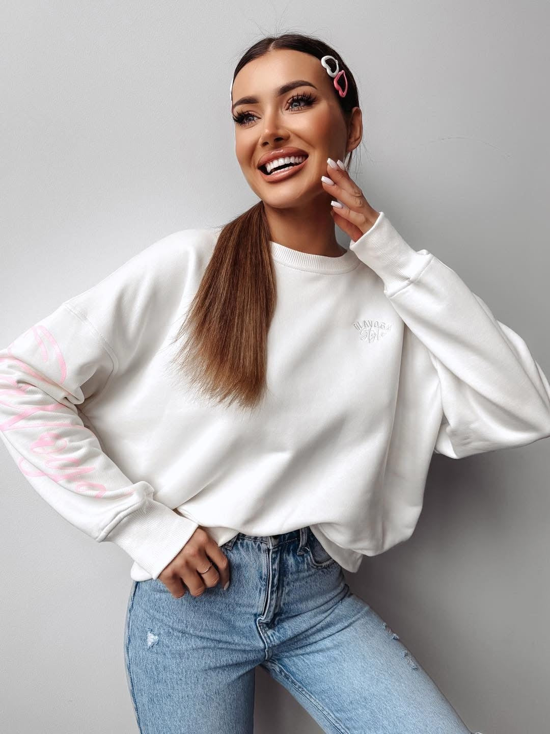 Oversized sweatshirt SODA OLAVOGA ecru image 0