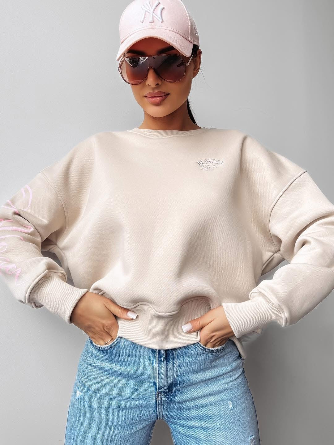 Oversized sweatshirt SODA OLAVOGA beige image 1