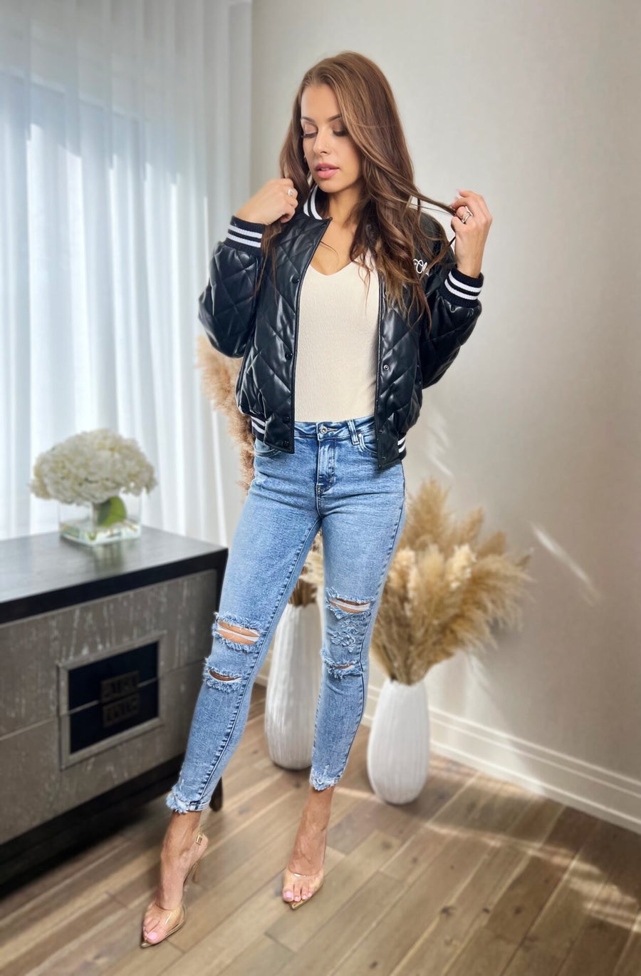Komi Ola voga women's bomber jacket, black image 6