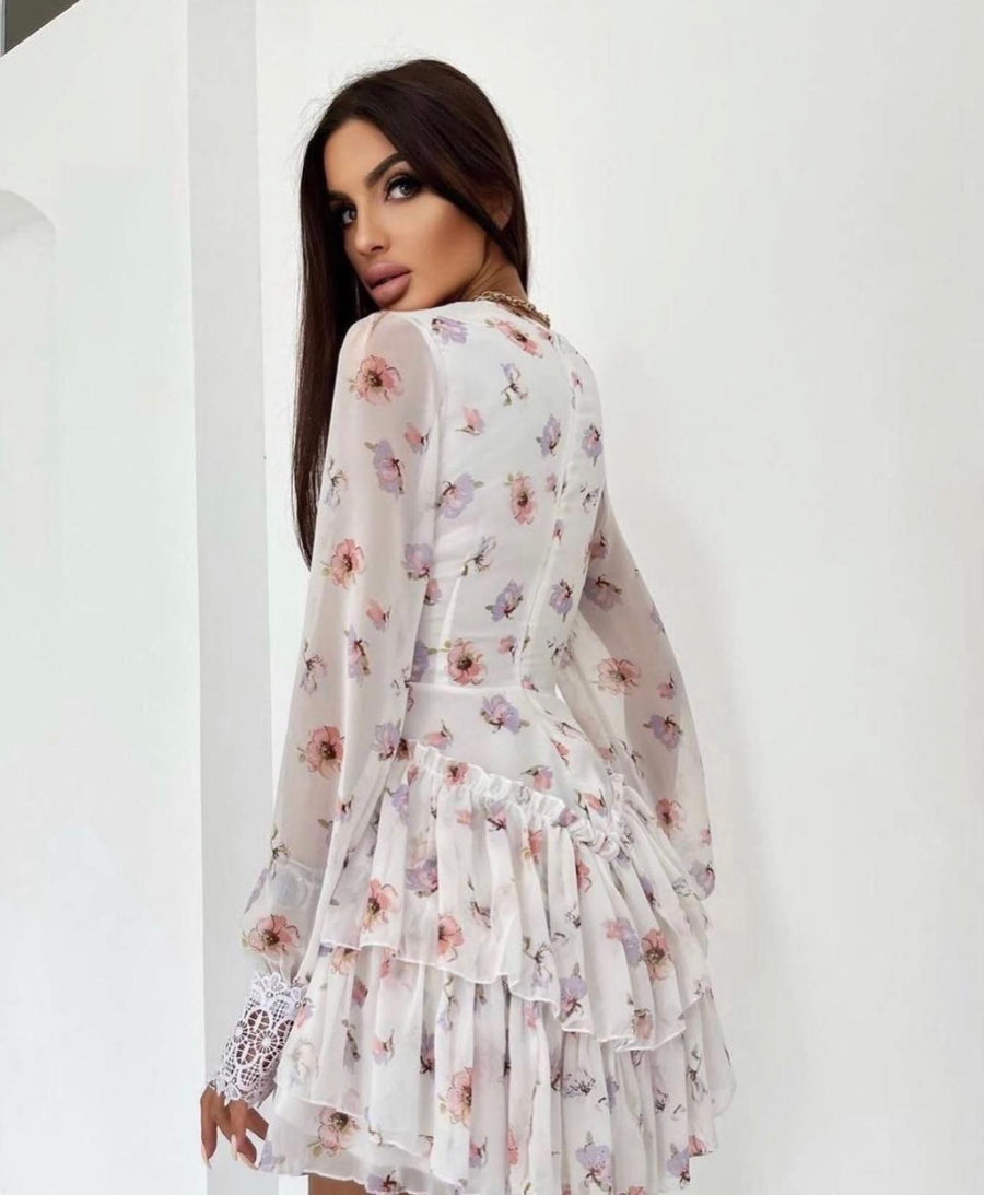 MILA FLOWER WHITE DRESS image 3