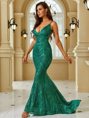 MIDWAY GREEN MAXI SEQUIN DRESS image 4