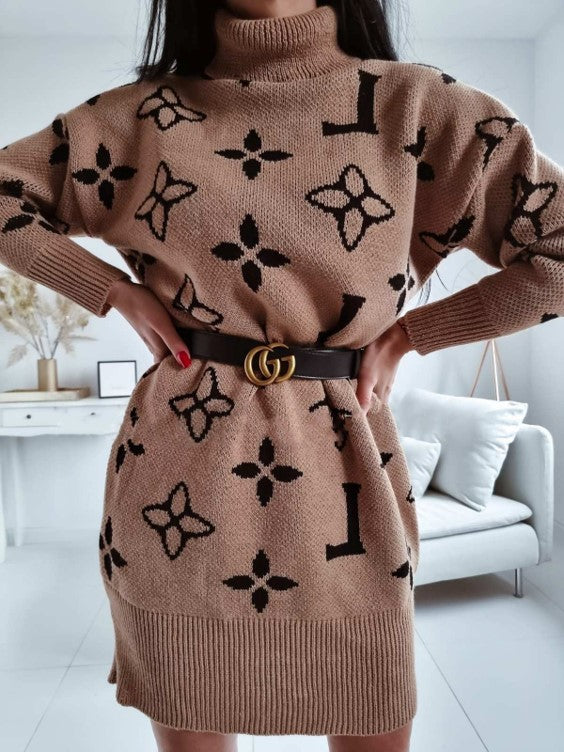 LOGO TUNIC SWEATHER - Brown image