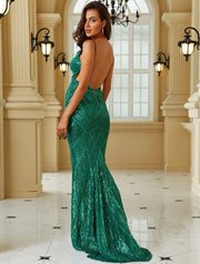 MIDWAY GREEN MAXI SEQUIN DRESS image 5