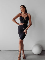 Elegant dress with a neckline Paris Ola Voga black image 1