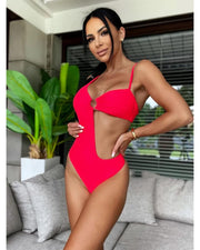 MAR ONE-SHOULDER SWIMSUIT PINK image 3