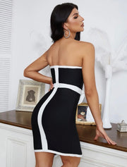 Strapless Sleeveless Bow-Knot Mini Bandage Dress image 11