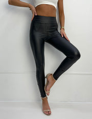 PUSH UP LEGGINGS IN BLACK ASTRID LEATHER image 1