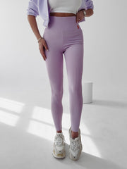 Debra Ola Voga lilac ribbed leggings image 3