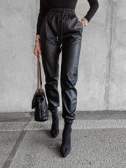 Rimi Ola Voga women's eco-leather pants, black image 1