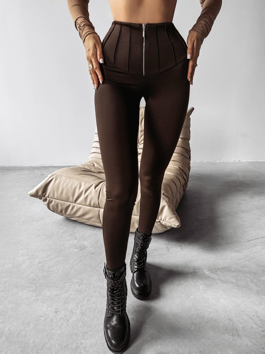 DAKOTA OLAVOGA elastic leggings brown image 1