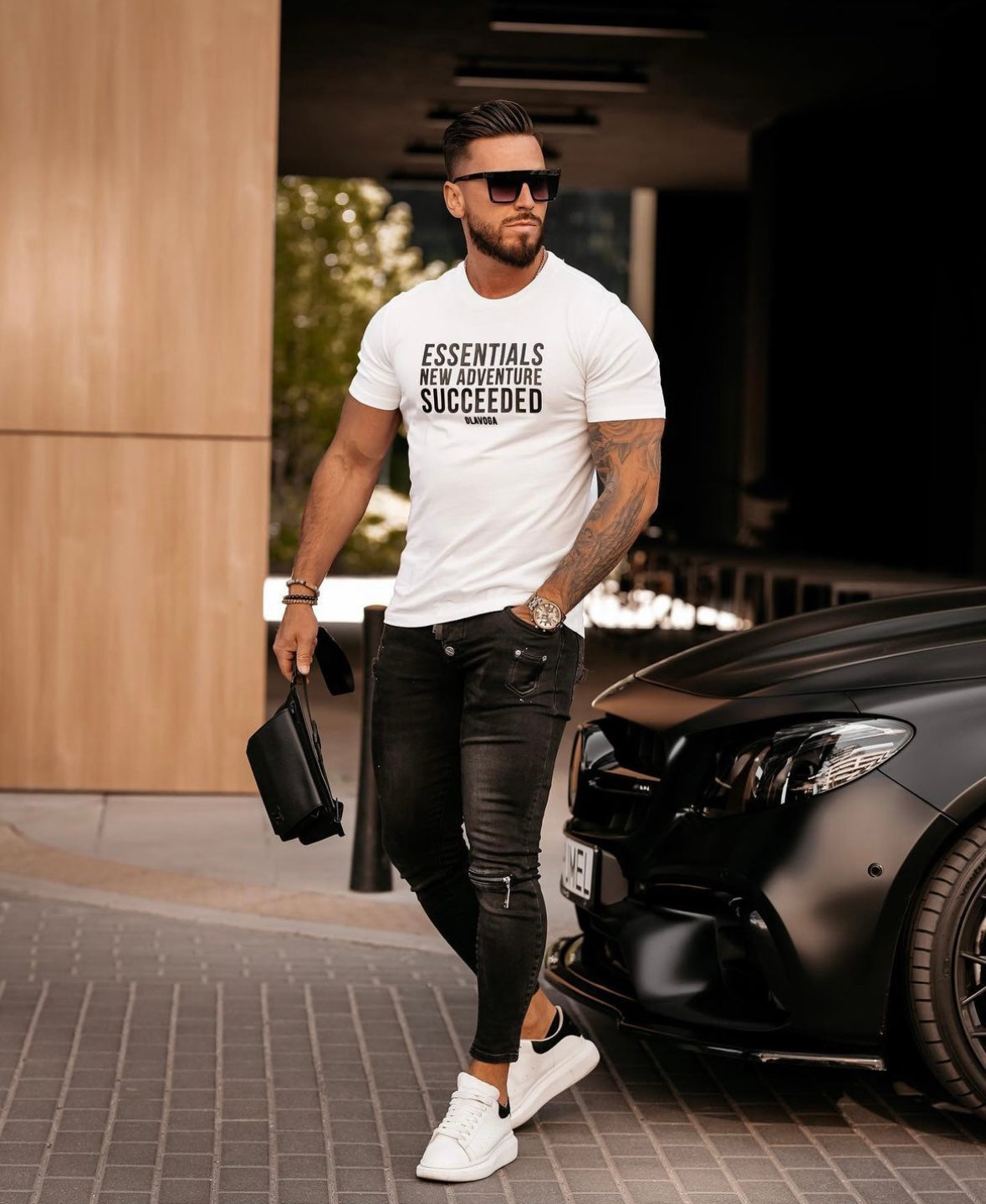 Amr Ola Voga men's cotton T-shirt white image 0