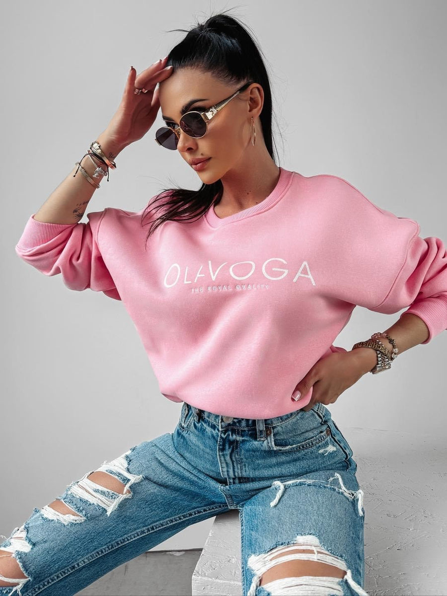 Classic sweatshirt with the Creme Ola Voga logo, powder pink image 2