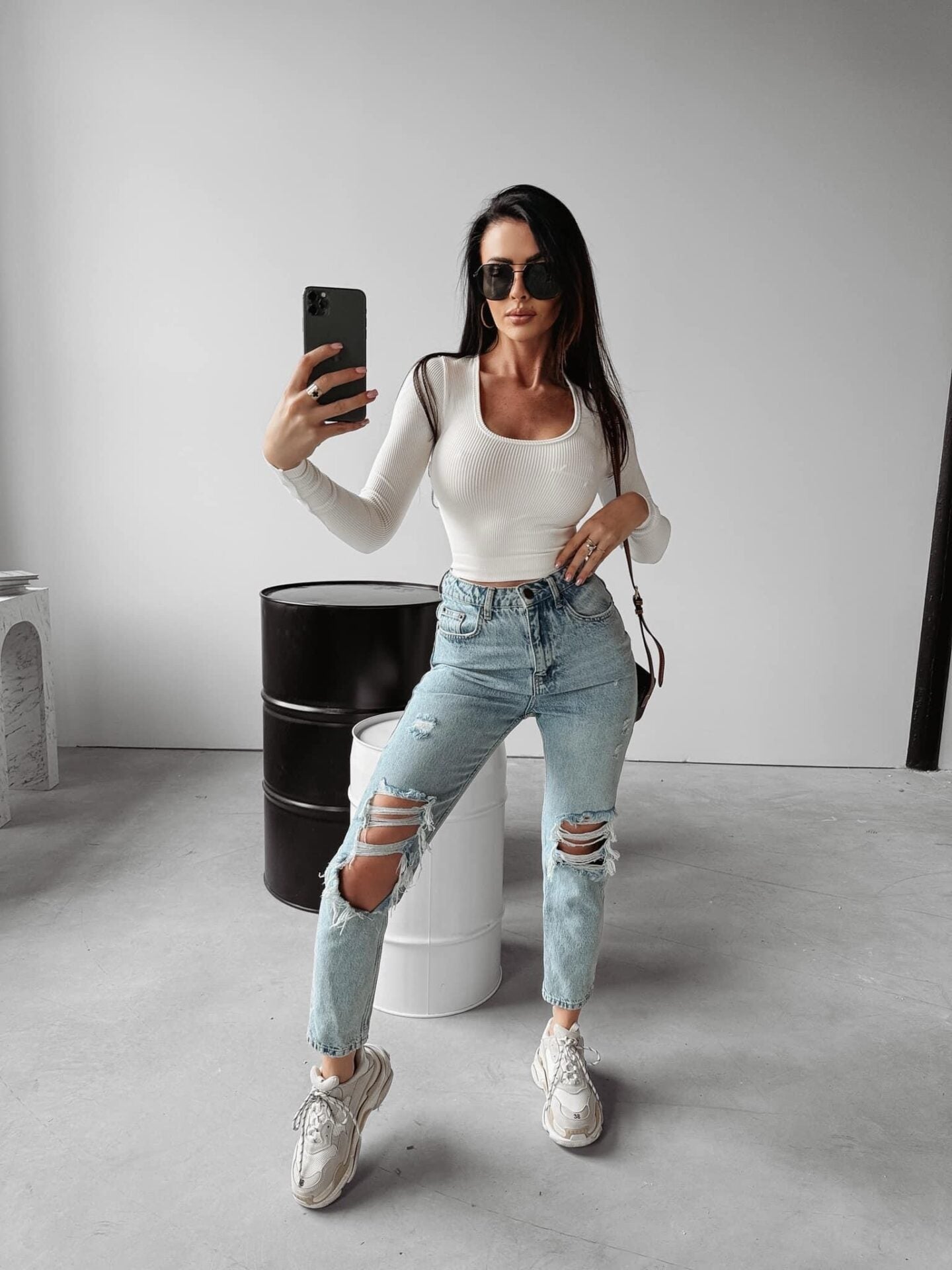 Jaida Ola Voga ecrue classic ribbed blouse image 1