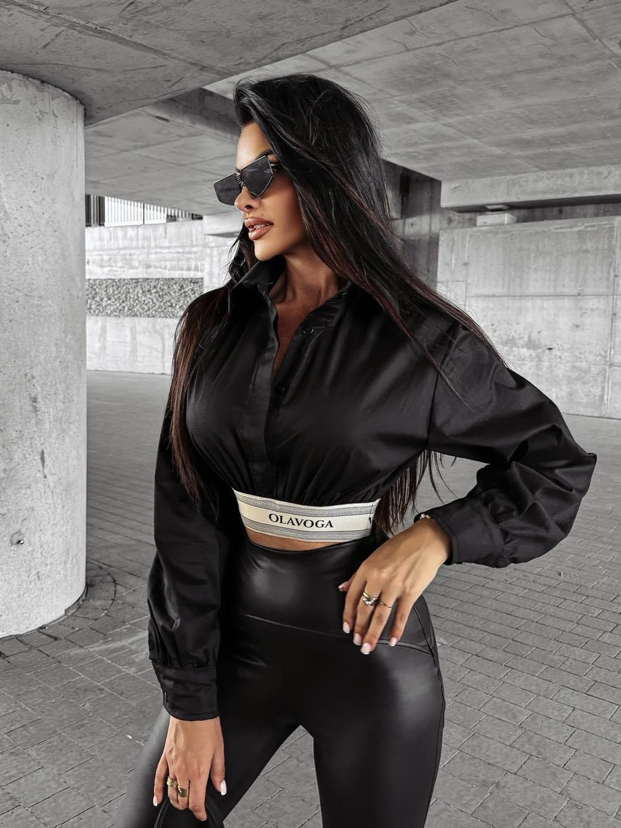 SABELLA OLAVOGA short elegant shirt, black image 2
