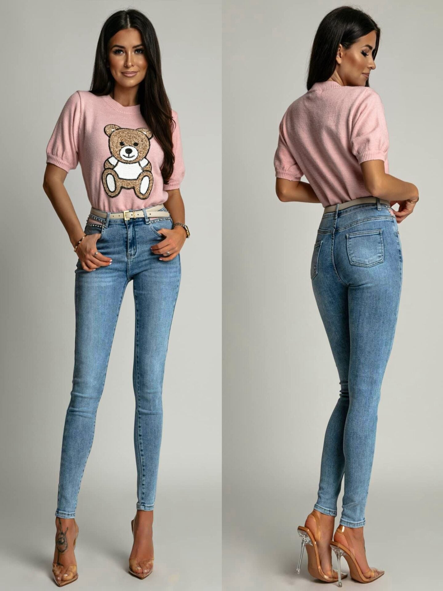 Chic Cut-Out High Waist Jeans with Hip Detail New image 0