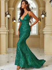 MIDWAY GREEN MAXI SEQUIN DRESS image 3