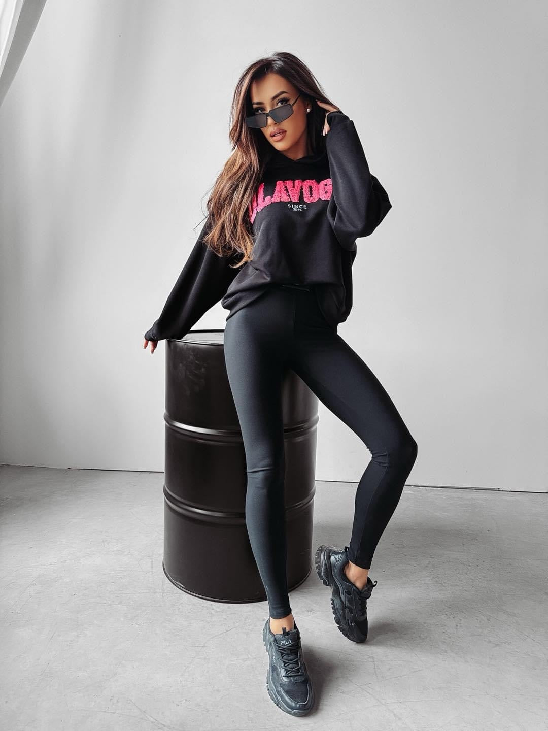 Lissa Ola Voga cotton hoodie, black image 1