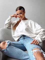 Oversized sweatshirt SODA OLAVOGA ecru image 3