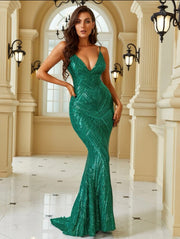 MIDWAY GREEN MAXI SEQUIN DRESS image 0
