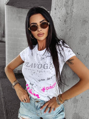 Classic women's T-shirt SPLIT OLAVOGA white shirt straight fitted CIVIC OLAVOGA white image 0
