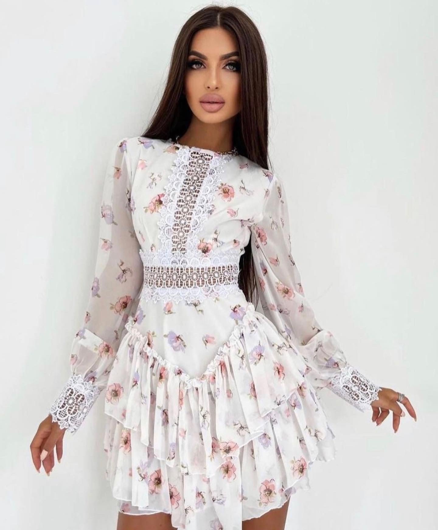 MILA FLOWER WHITE DRESS image 0