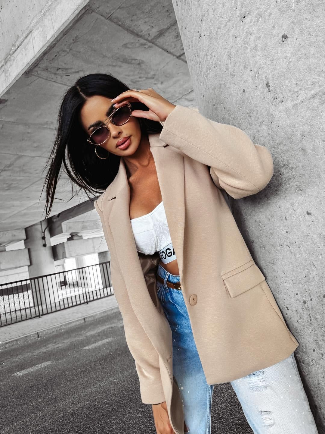 Oversize jacket OVERFLOW OLAVOGA beige image 1
