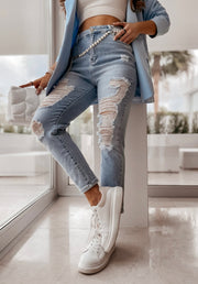 MULLAN BOYFRIEND JEANS LIGHT BLUE - S image