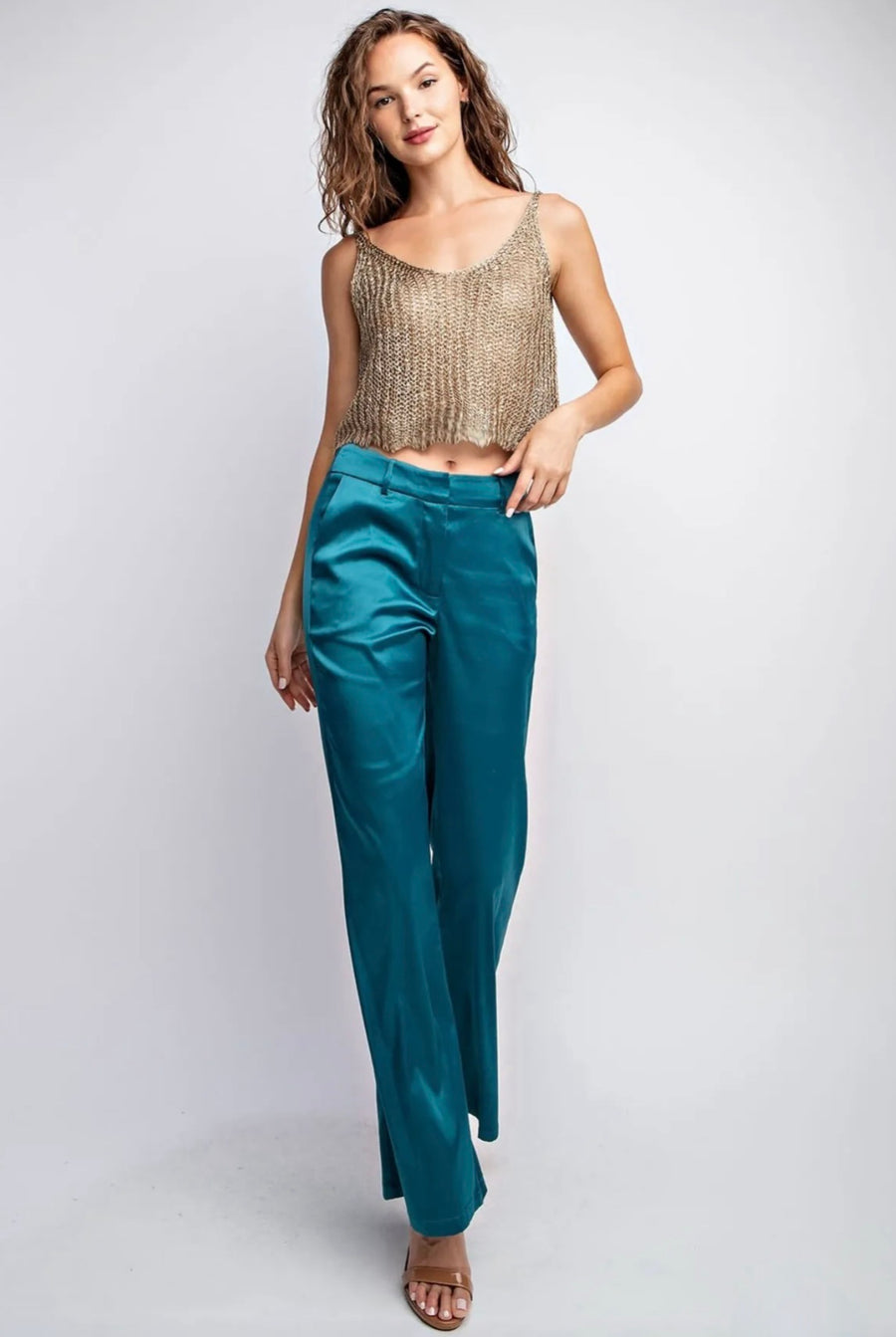 Radiant Gold Sheer Knit Top image 3