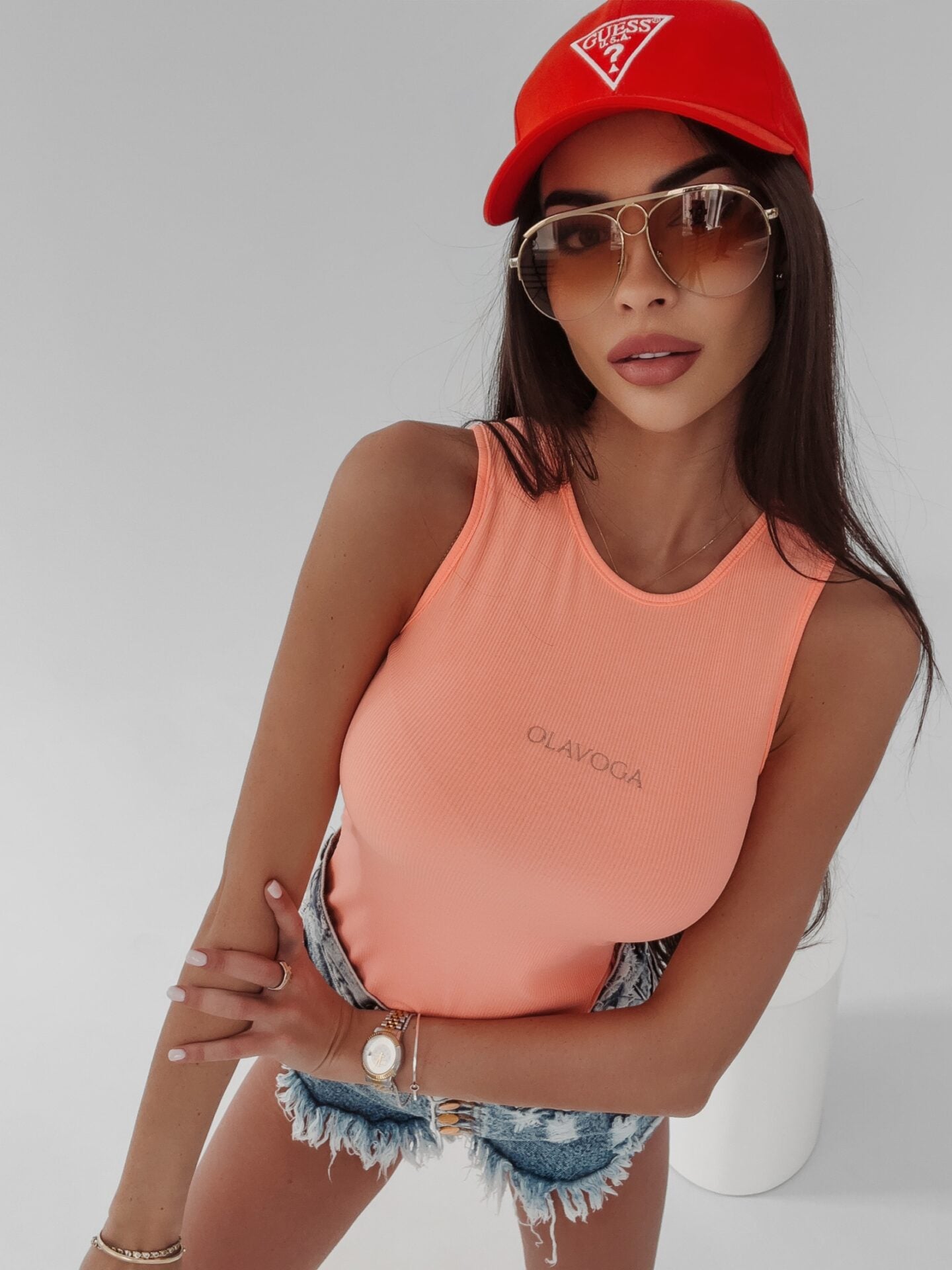 Bibi Ola Voga sleeveless body salmon image 1