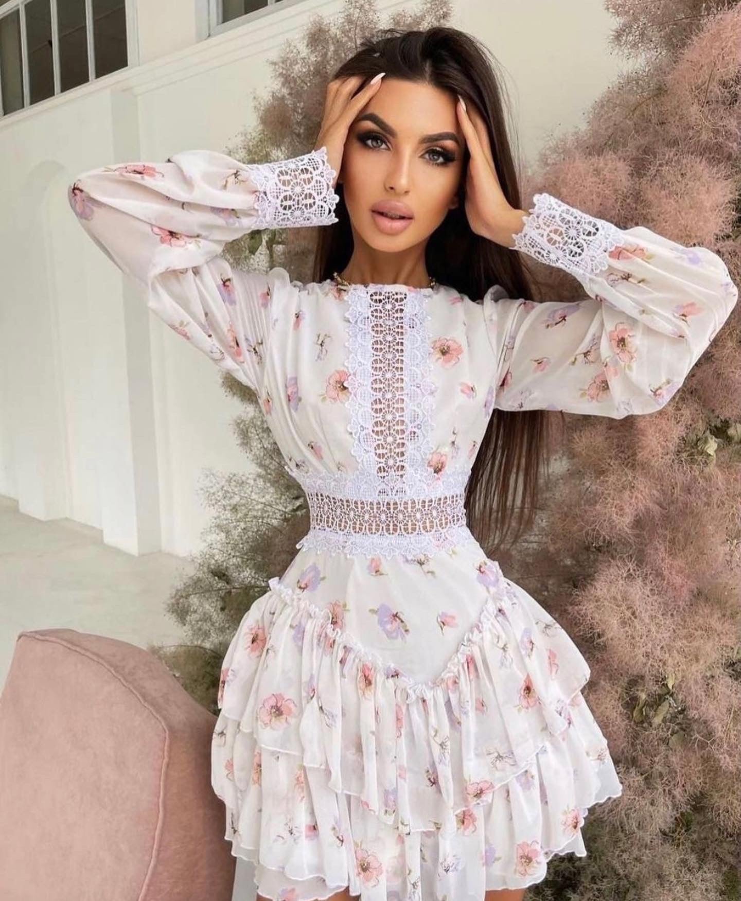 MILA FLOWER WHITE DRESS image 1