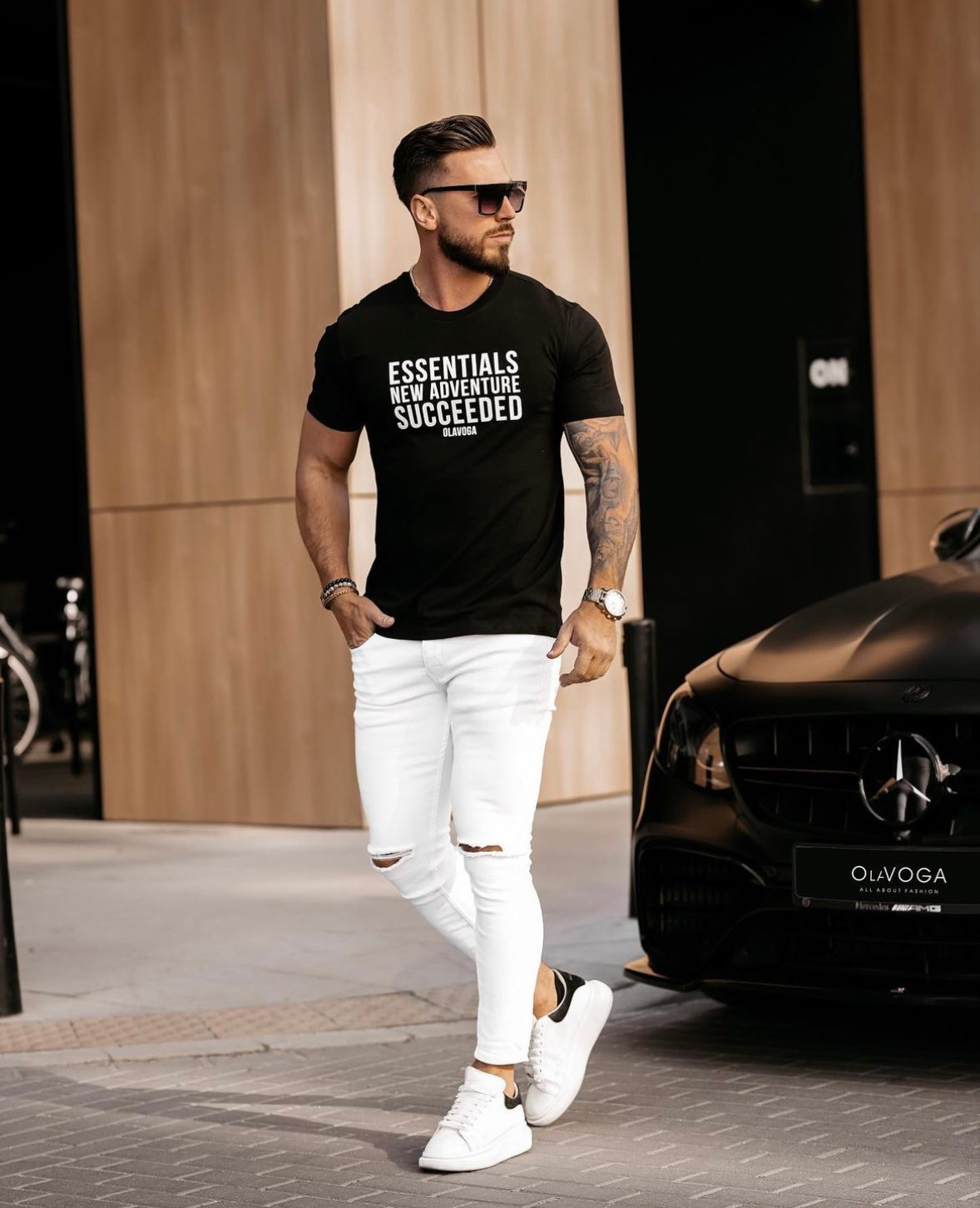 Amr Ola Voga men's cotton T-shirt black image 0