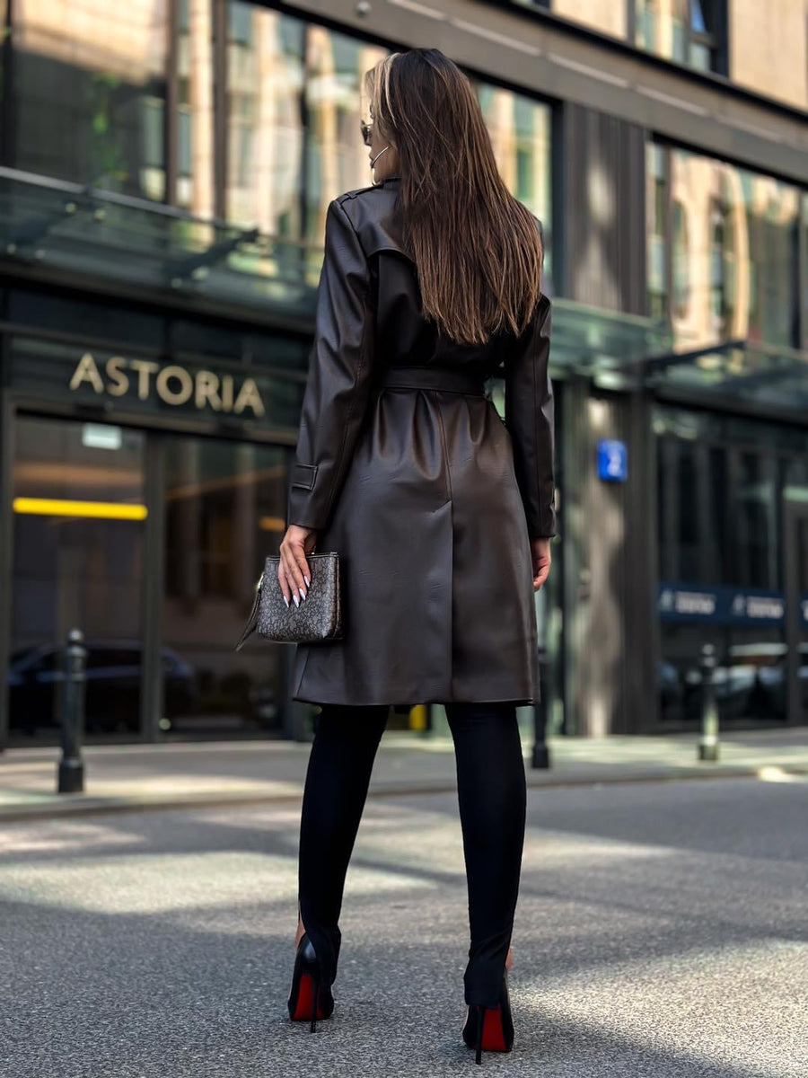 YOU ARE MINE COAT, BROWN ECO LEATHER image 6