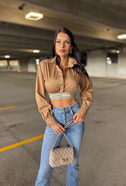 SABELLA OLAVOGA short elegant shirt, beige image 3