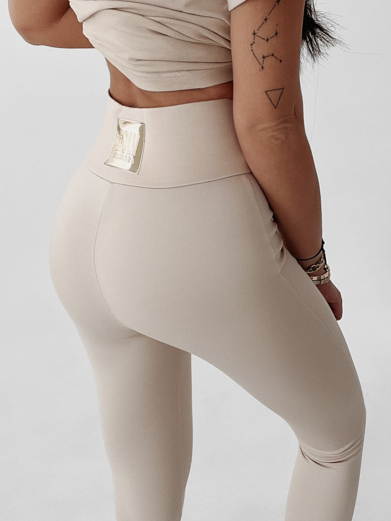 Hedwig Ola Voga gold zipper leggings beige image 2
