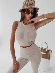Sporty striped set Colet Ola Voga beige image 2