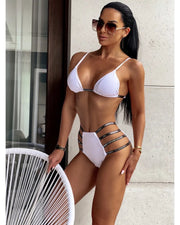 LAUREN Two-piece bikini with a sexy cut white image 6
