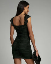 MESSINA CRINKLED SPANISH BLACK TULLE DRESS image 2