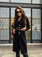 MIAMI BLACK COAT WITH GOLD CHAIN image 3