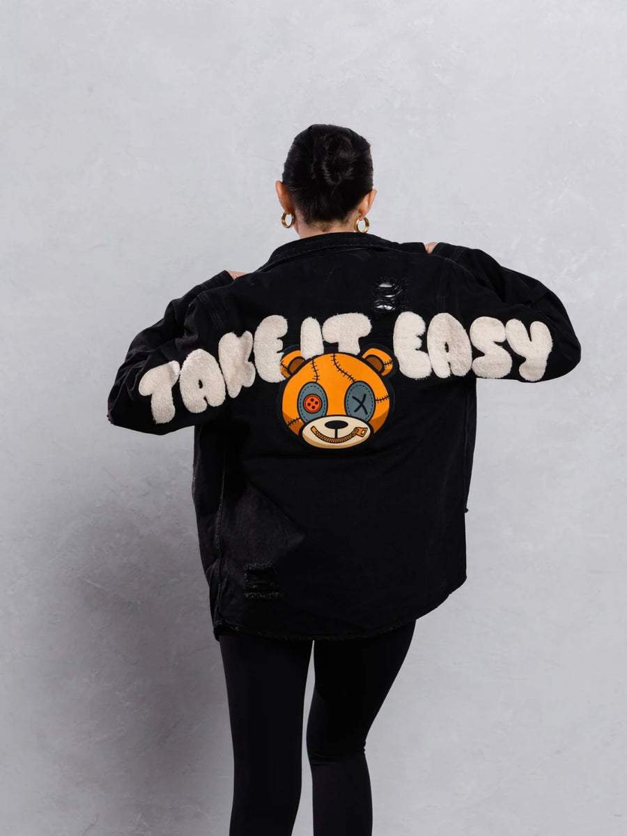 Unisex TAKE IT EASY teddy bear Shirt Jacket - L image
