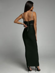 Evie Diamante Black Maxi Bandage Dress image 2