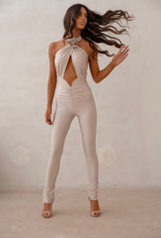 IVORY BEIGE ALLURE JUMPSUIT image 1