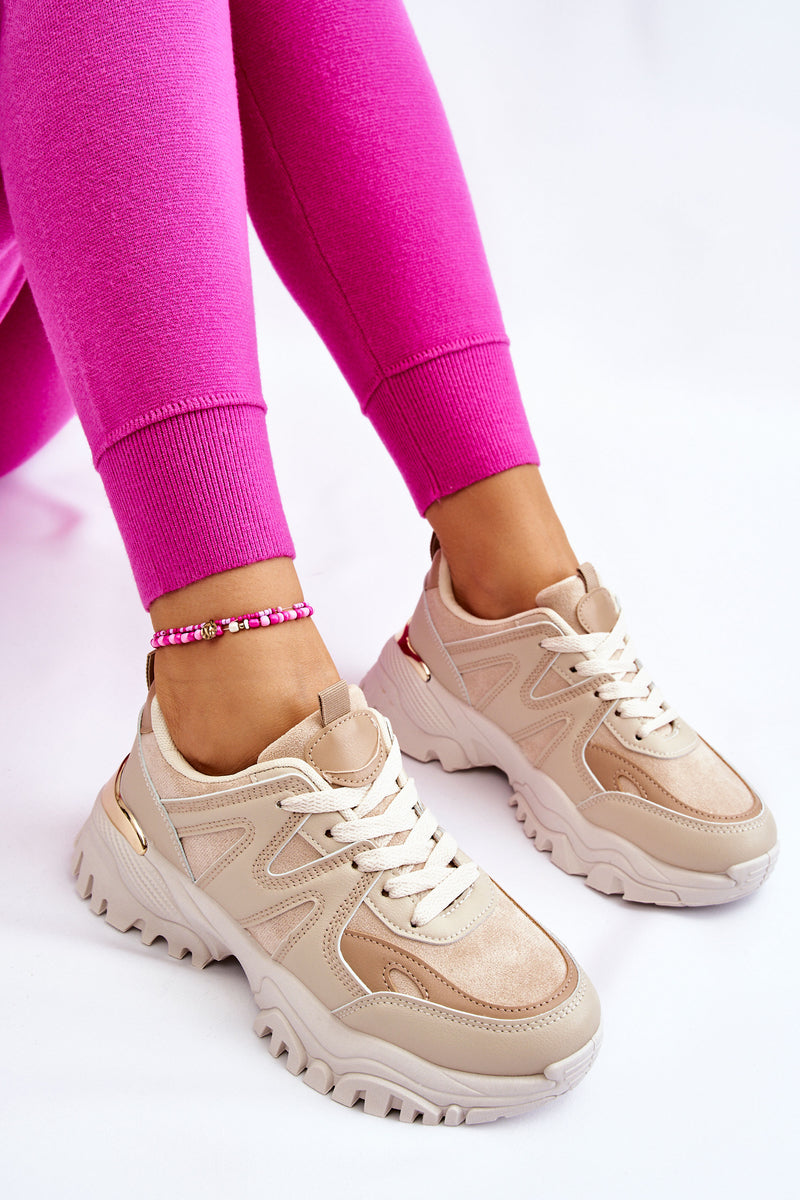 BOWIE CLASSIC PLATFORM SHOES BEIGE image 0