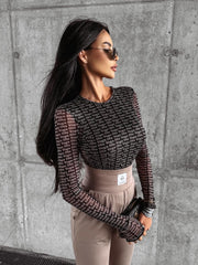 Slim fit blouse with logo LUMINA OLAVOGA black image 1
