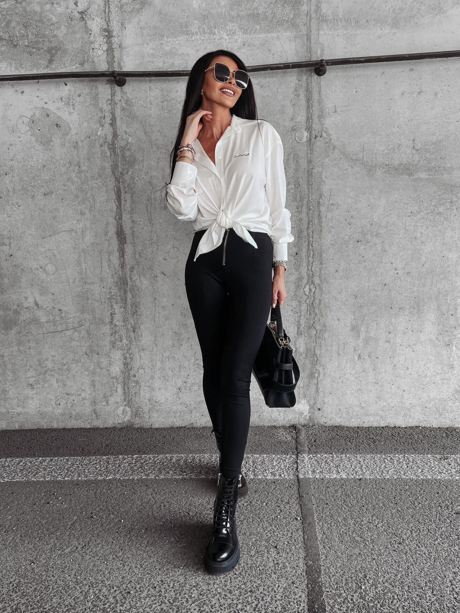 Bess Ola Voga fitted leggings with zipper, black image 3