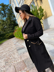 MIAMI BLACK COAT WITH GOLD CHAIN image 9