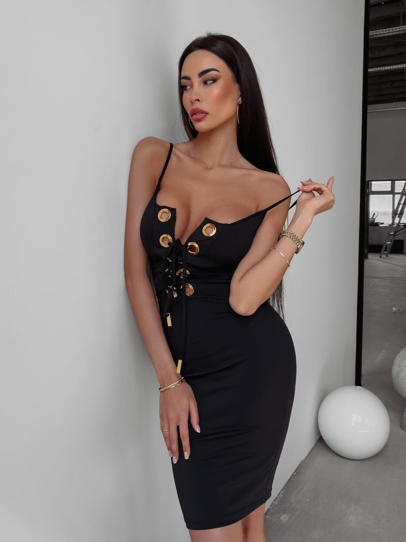 Elegant dress with a neckline Paris Ola Voga black image 0