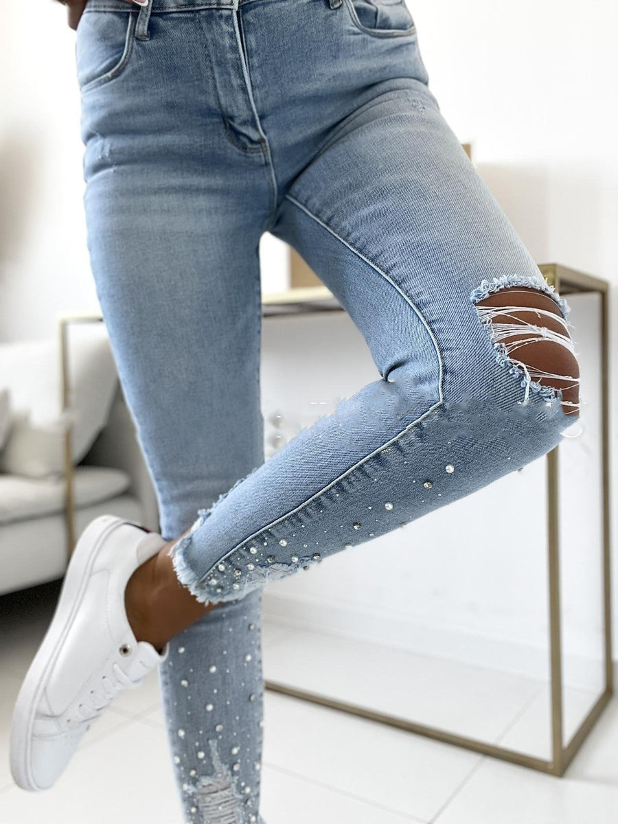 MAVIS JEANS WITH PEARLS image 3