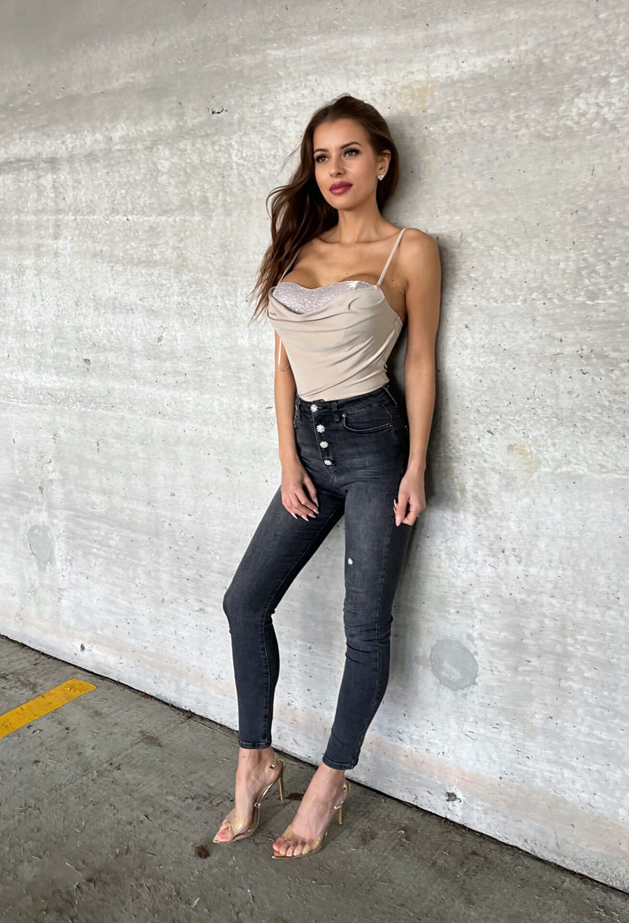 Effortless Elegance: Sleeveless Beige Bodysuit image 5