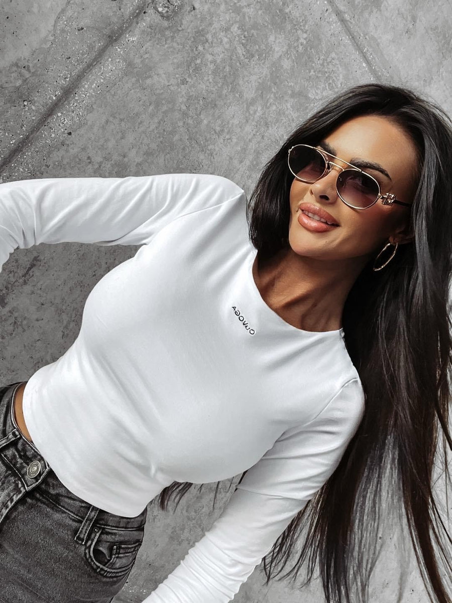 Blouse with minimalist ATTIRE OLAVOGA logo white image 0