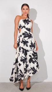 AZURA Maxi Satin One Shoulder Dress image 0
